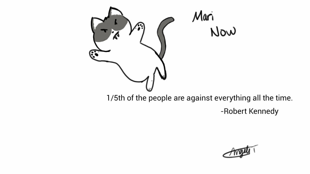 One-fifth of the people are against everything all the time. - Robert Kennedy